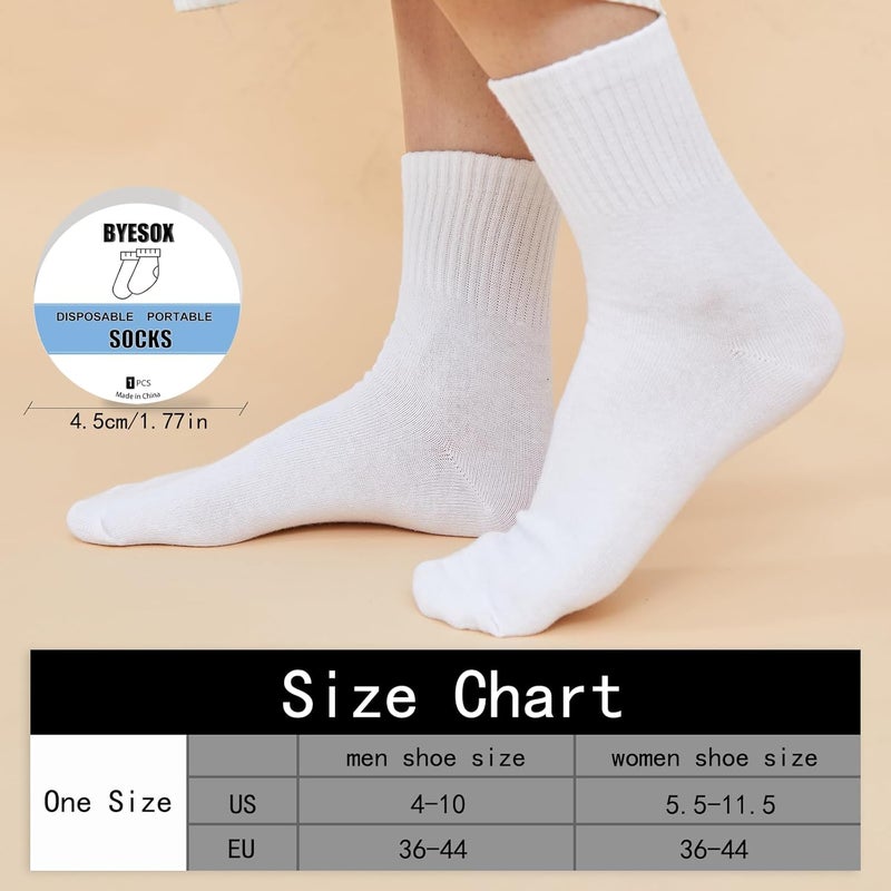 BYESOX 12 Pairs Disposable Socks for Travel, Single-use Compressed Socks Good for On-the-Go - Image 4